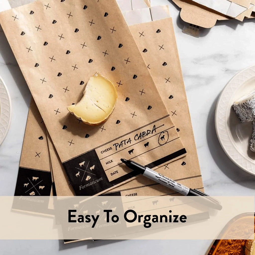 Formaticum Cheese Storage Bags, Keep Charcuterie Fresh, Wax Paper Bags, 75 Count
