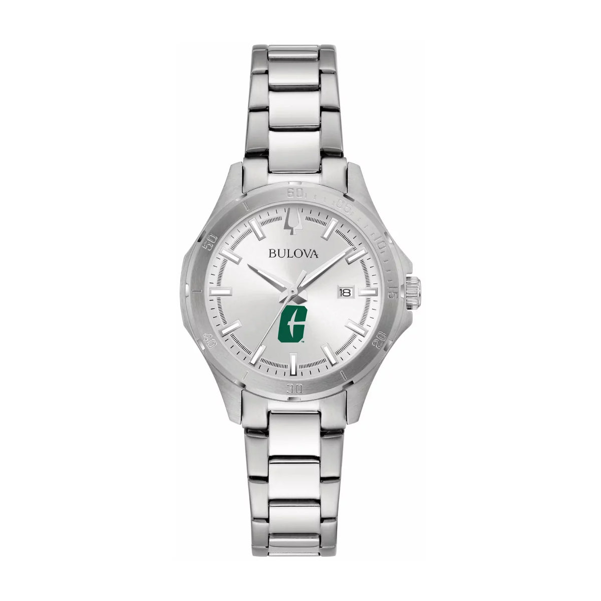 Women's Bulova Silver Charlotte 49ers Stainless Steel Classic Sport Watch