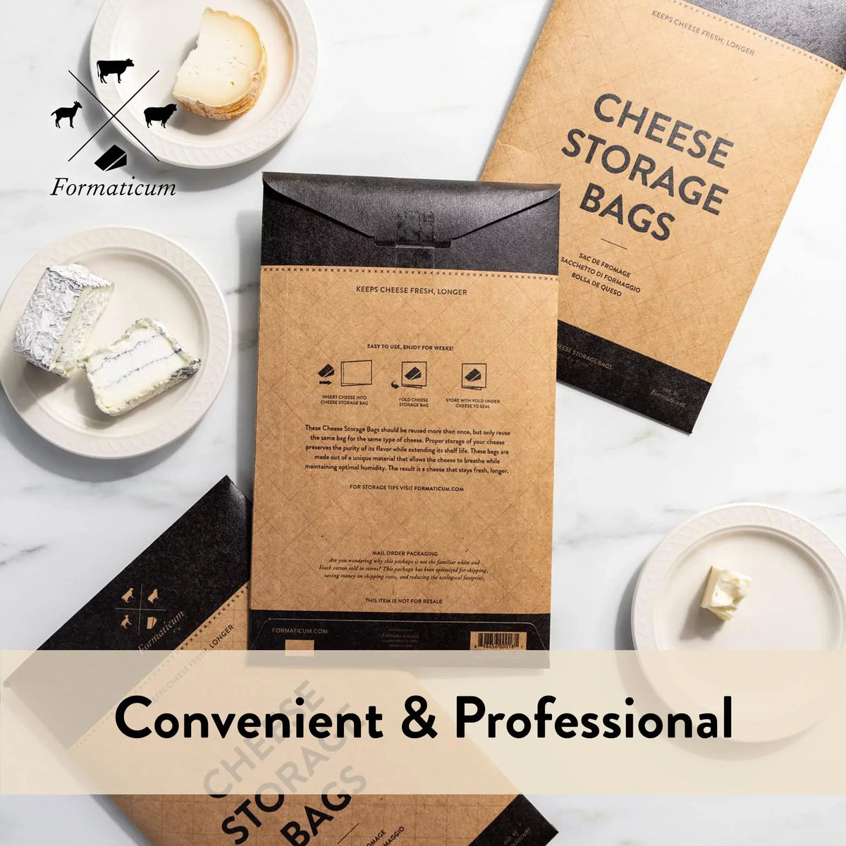 Formaticum Cheese Storage Bags, Keep Charcuterie Fresh, Wax Paper Bags, 75 Count