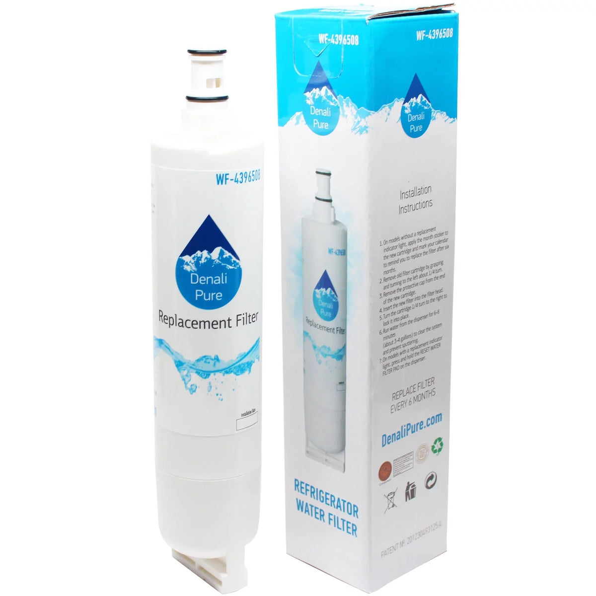 3-Pack Replacement for Whirlpool GS6SHAXKQ01 Refrigerator Water Filter - Compatible with Whirlpool 4396508, 4396510 Fridge Water Filter Cartridge