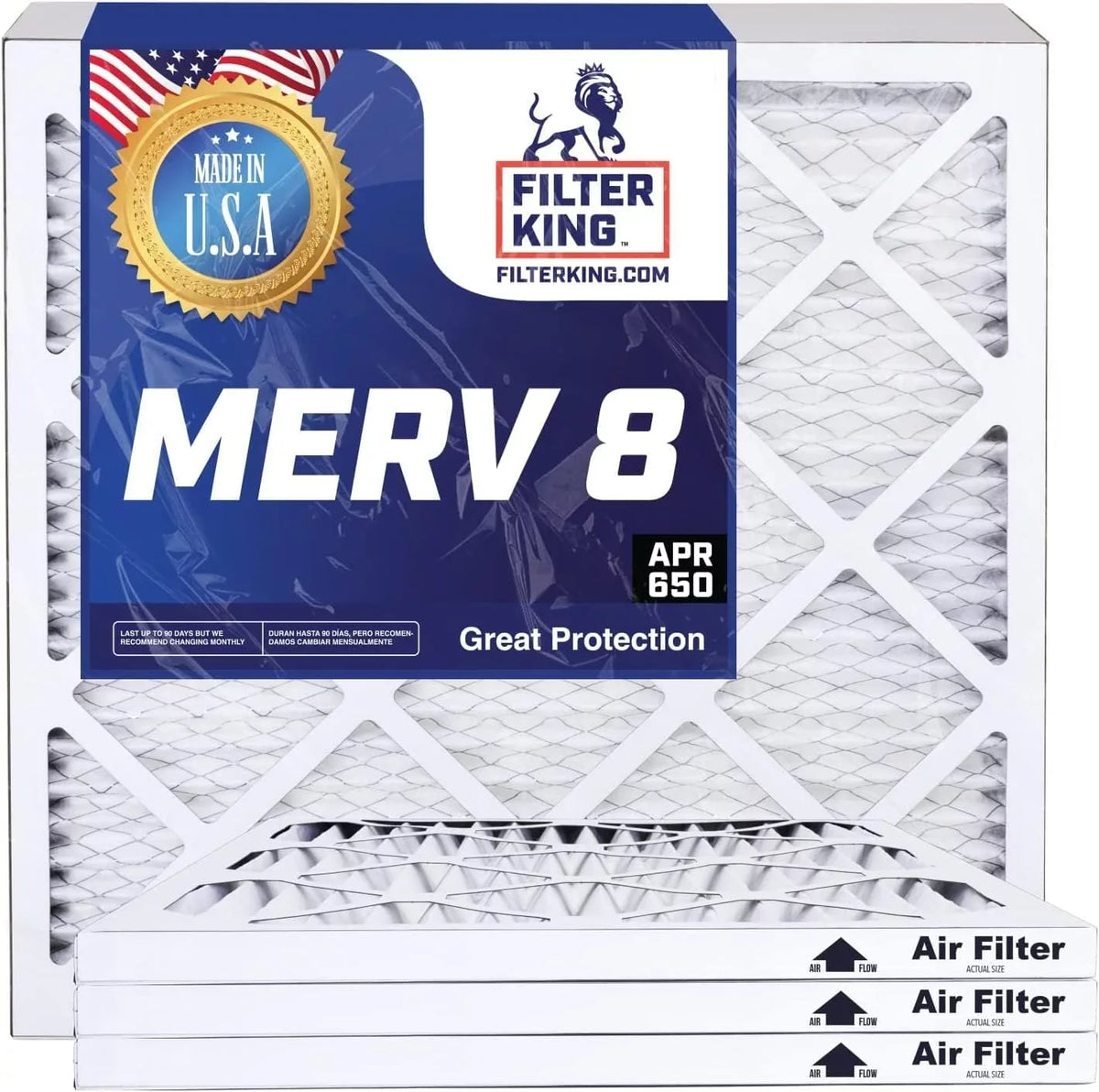 23.5x23.5x1 Air Filters | 4 Pack | MERV 8 HVAC Pleated AC Furnace Filter | Actual Size 23.5 x 23.5 x .75"