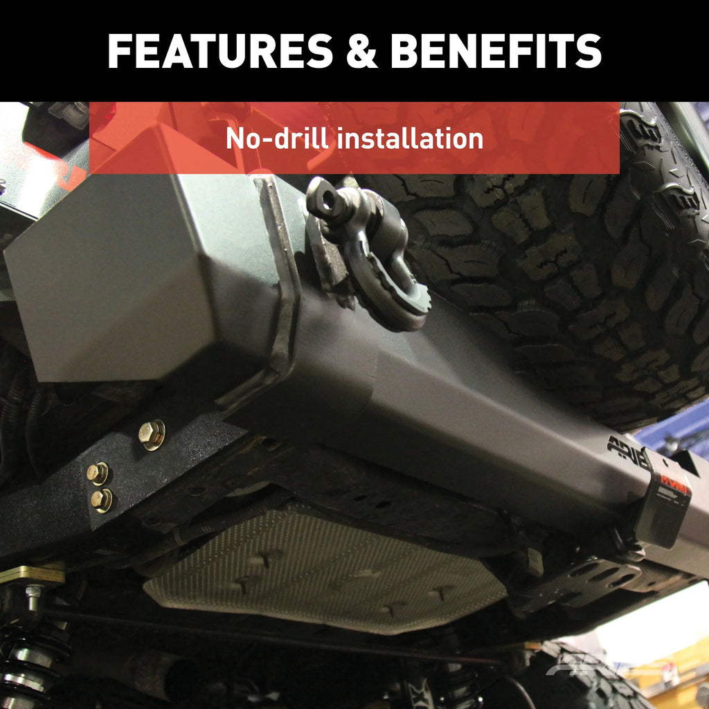 ARIES 2157000 TrailCrusher Black Steel Jeep Wrangler JK Rear Bumper, 12,500 lbs Shackle Rating Fits select: 2008,2015-2018 JEEP WRANGLER UNLIMITED