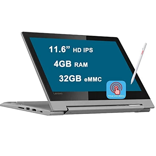 Lenovo Chromebook Flex 3 2 in 1 Laptop 11.6” HD IPS Touchdisplay MediaTek Quad-Core MT8173C Processors 4GB RAM 32GB eMMC USB-C HDMI Bluetooth Dolby Chrome OS + Pen