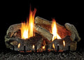 30" Stacked Aged Oak Logset with VF/V Slope Glaze Burner, NG