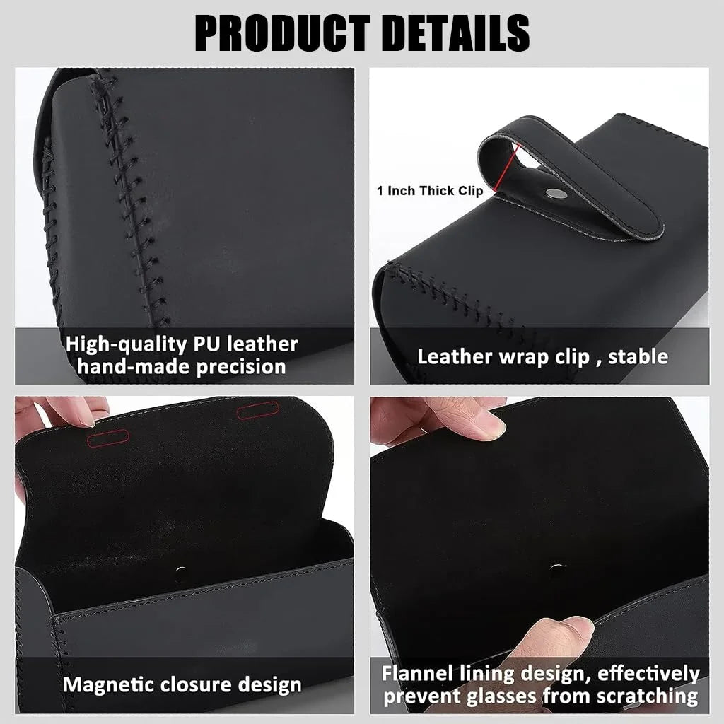 Sunglasses Holder for Car, Car Sunglass Holder Sunglasses Organizer Box for Sun Visor, Clip On Sunglasses Holder