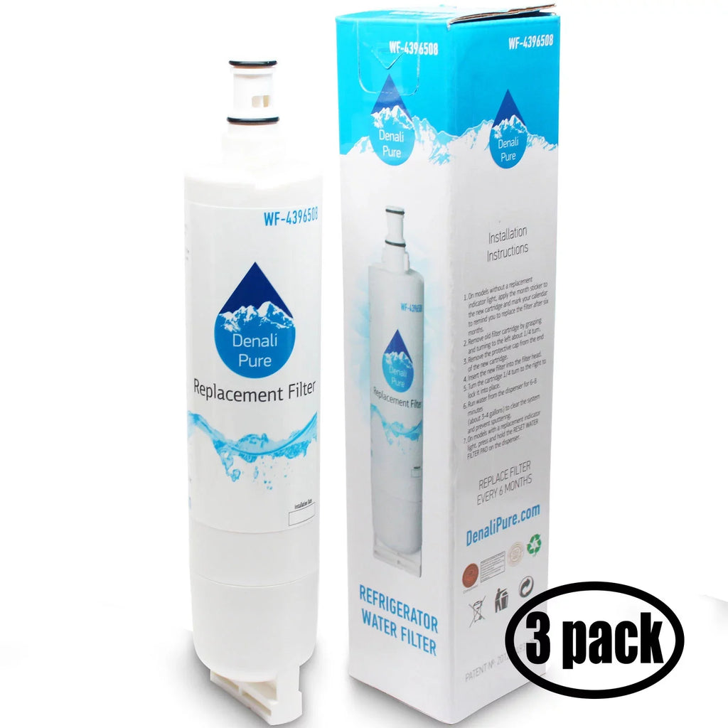 3-Pack Replacement for Whirlpool GS6SHAXKQ01 Refrigerator Water Filter - Compatible with Whirlpool 4396508, 4396510 Fridge Water Filter Cartridge