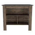 FM FURNITURE Brooklyn Modern Minimal Kitchen Island with Three Concealed Shelves