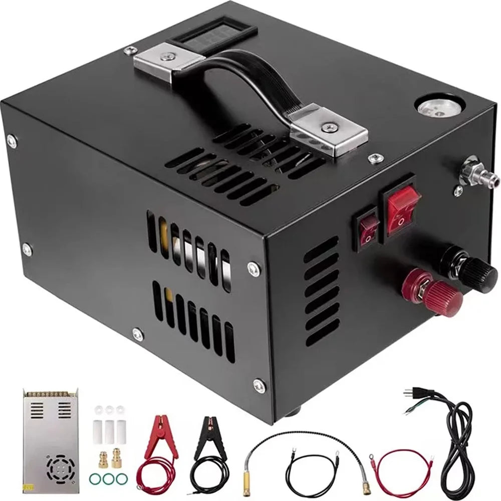 Lixada Electric 4500PSI High Pressure Air Compressor Intelligent Portable Pump Automatic Shutdown with Barometer Transformer