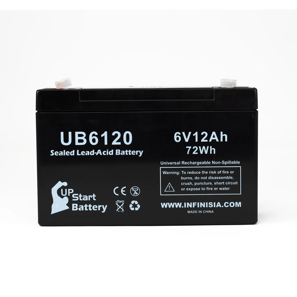 5x Pack - Compatible Tripp-Lite 850 Battery - Replacement UB6120 Universal Sealed Lead Acid Battery (6V, 12Ah, 12000mAh, F1 Terminal, AGM, SLA) - Includes 10 F1 to F2 Terminal Adapters