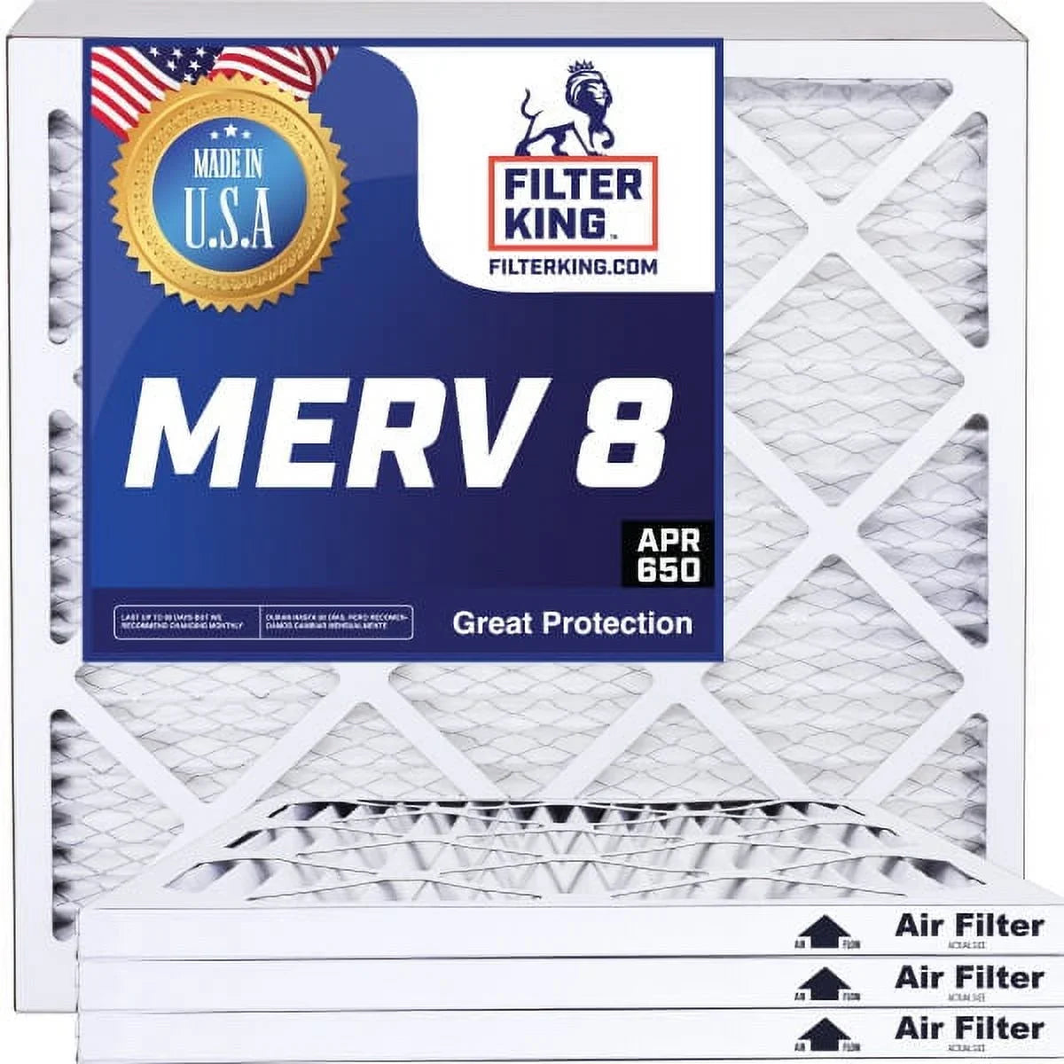 Filter King 35x26.5x1 Air Filter | 4-PACK | MERV 8 HVAC Pleated A/C Furnace Filters | MADE IN USA | Actual Size: 35 x 26.5 x .75"