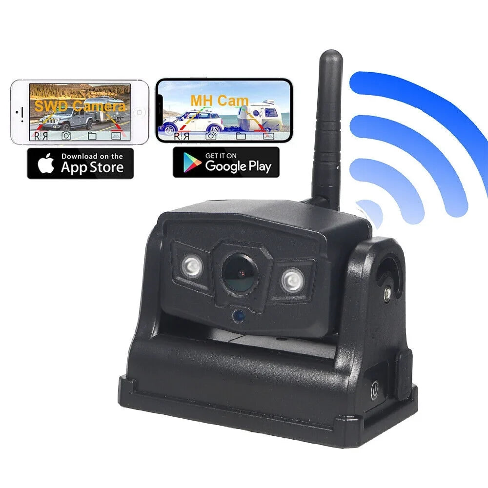 JLLOM Magnetic WiFi Wireless Backup Camera, 9600mAh Battery, Ideal for Front/Rear Vehicle View