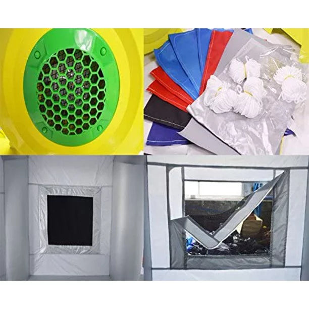INTBUYING InfLatitudeable Spray Painting Booth Car Paint Portable Cabin with 2 Blowers Tent External 19.6*9.8*8.2ft