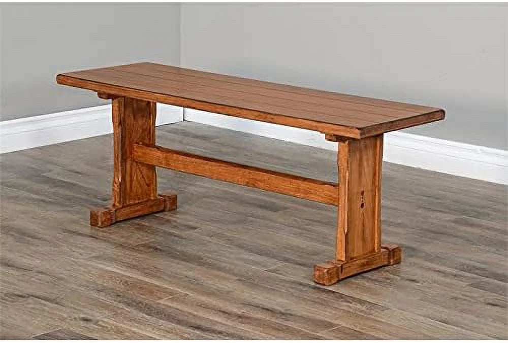 LLBIULife Sedona 18.5" Farmhouse Mindi Wood Nook Side Bench in Rustic Oak