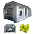 INTBUYING InfLatitudeable Spray Painting Booth Car Paint Portable Cabin with 2 Blowers Tent External 19.6*9.8*8.2ft