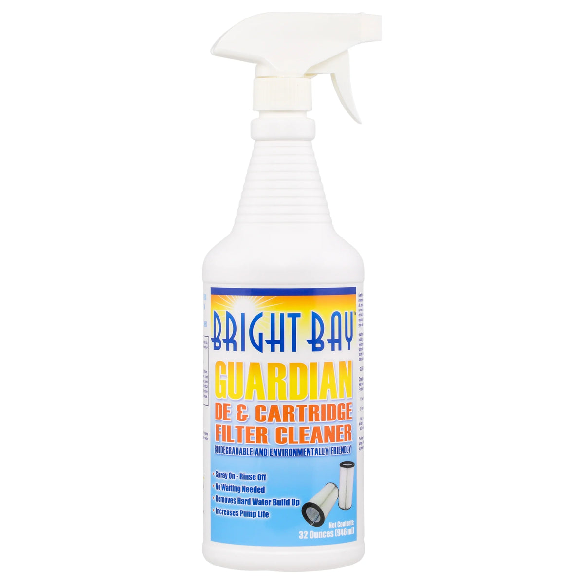 Filter Cleaner, Pool/Spa Cartridge, Bright Bay, 1 qt.- No Harsh Acid