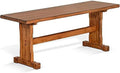 LLBIULife Sedona 18.5" Farmhouse Mindi Wood Nook Side Bench in Rustic Oak