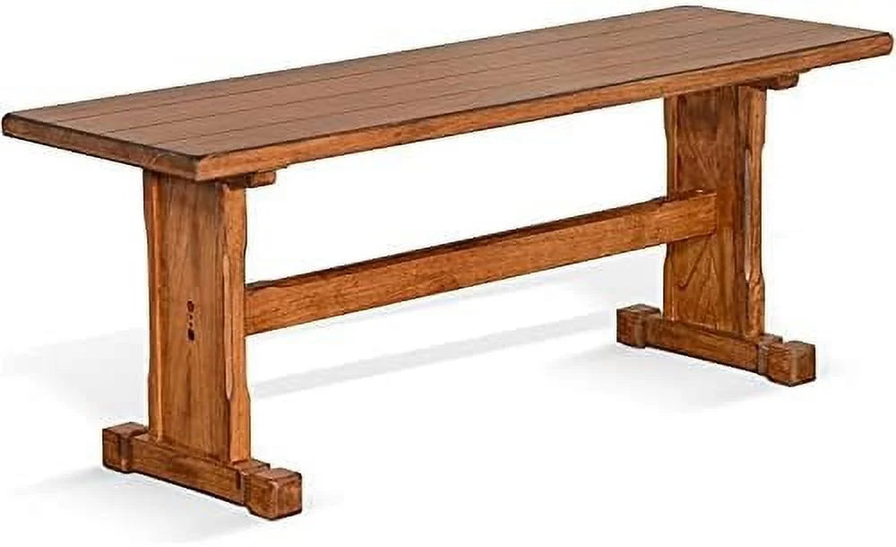 LLBIULife Sedona 18.5" Farmhouse Mindi Wood Nook Side Bench in Rustic Oak