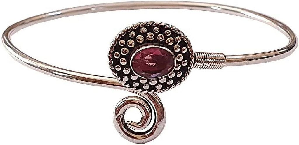 Silver PLatitudeed Cuff Bracelet for Women, Natural Pink Tourmaline Gemstone Handmade Modern Designer Tribal Bohemian Design Fashion Bracelet, Party Boho Jewelry