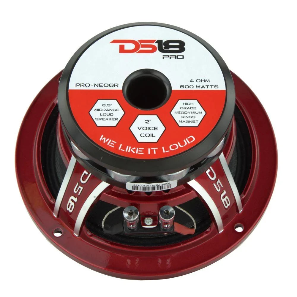 DS18 PRO-NEO6R 600 Watts Max 6.5" 4-Ohm Stereo Car Audio Midrange Speaker