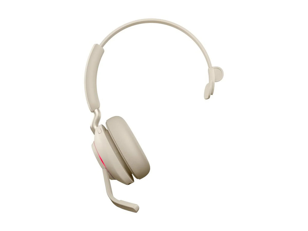Jabra Evolve2 65 UC Mono - Headset - on-ear - convertible - Bluetooth - wireless - USB-C - noise isoLatitudeing - beige - with charging stand