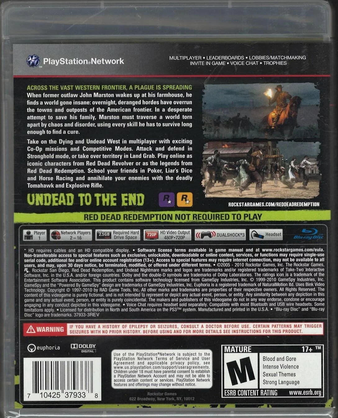 Red Dead Redemption: Undead Nightmare PS3 (Brand New Factory Sealed US Version)