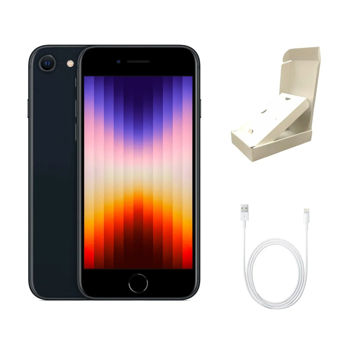 Restored Apple iPhone SE (3rd Gen) A2595 (Fully Unlocked) 64GB Midnight (Grade A) w/ Gift Box (Refurbished)