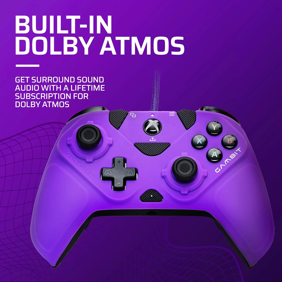 PDP Gaming Victrix Gambit World's Fastest Xbox Controller, Elite Esports Design with Swappable Pro Thumb Sticks, Custom Paddles, Swappable White/Purple FacepLatitudee for Xbox Series X