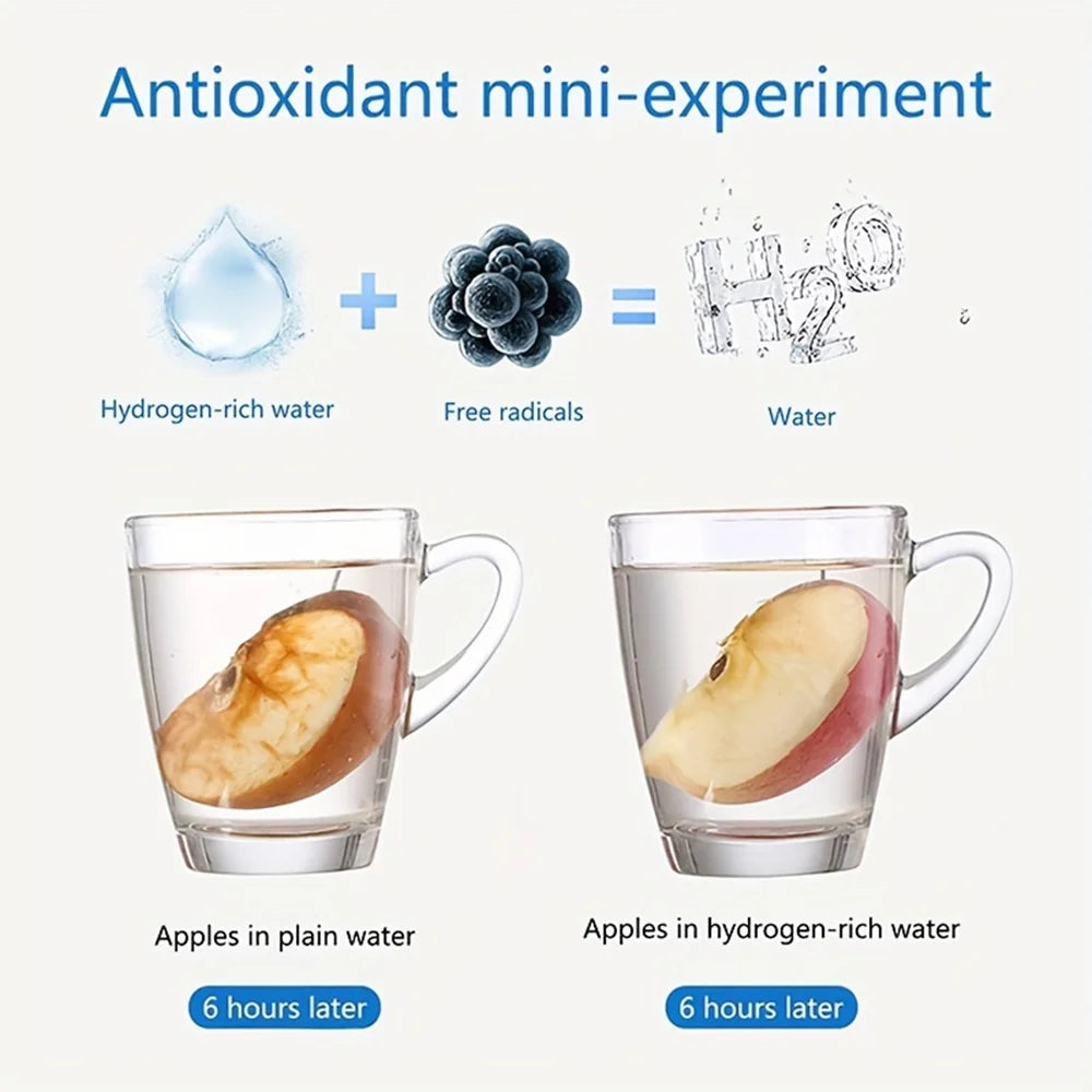 MassLatitudeie Hydrogen-Rich Water Ionizer Bottle for Home, Antioxidant Water Filter Appliance