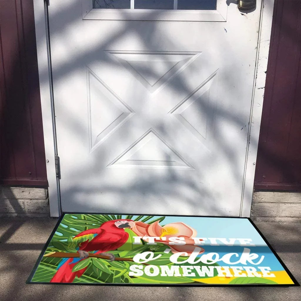 It's Five O'clock Somewhere Beach/Lake Doormat, Summer Outdoor Doormat
