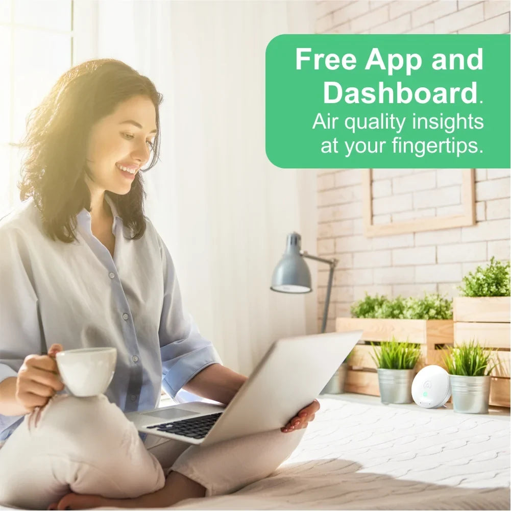 Airthings Wave Mini - Indoor Air Quality Monitor with Mold-Risk Indication