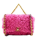 Pre-Owned CHANEL 19 Flap Shearling Sheepskin Shoulder Bag Pink