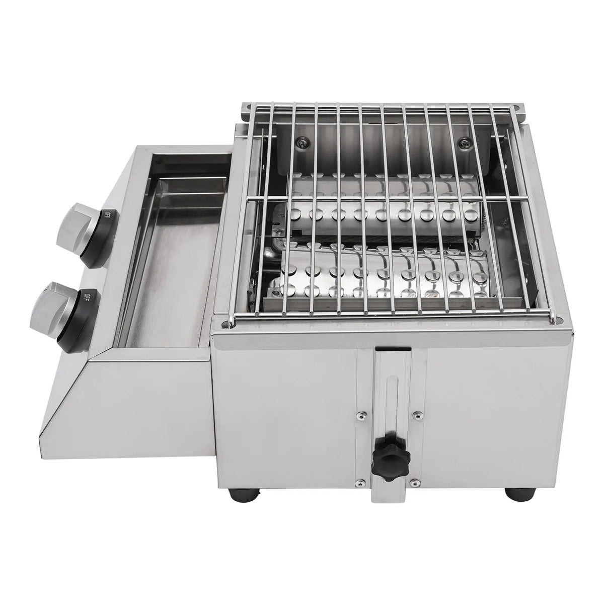 Countertop Barbeque Grill, LPG Gas 2-Burner Stainless Steel Grill for Outdoor Sliver