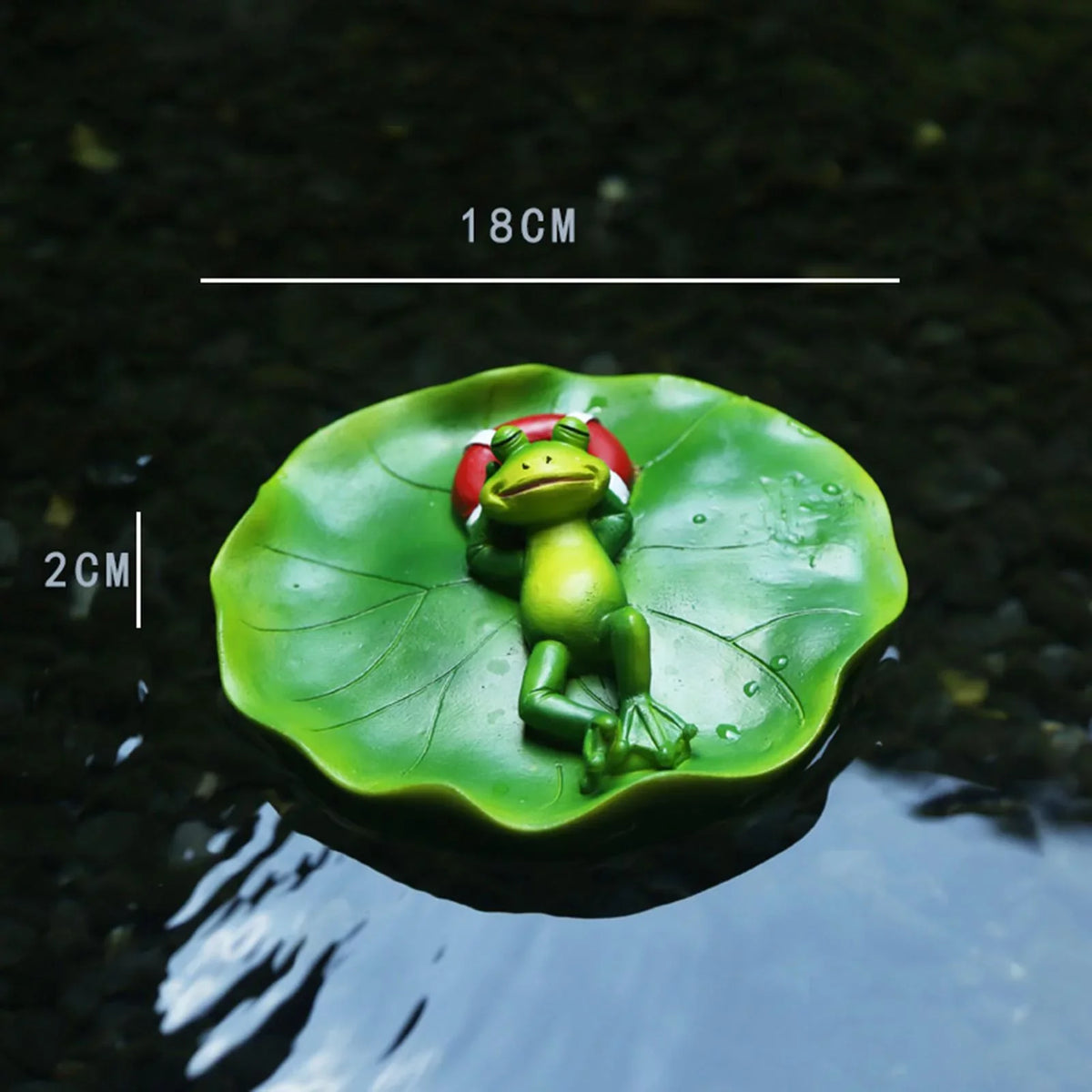 SimuLatitudeion Water Floating Frog Ornament Animals Figurine Garden Statue Crafts Decor DIY Pool Accessories for Tabletop Shelf Office