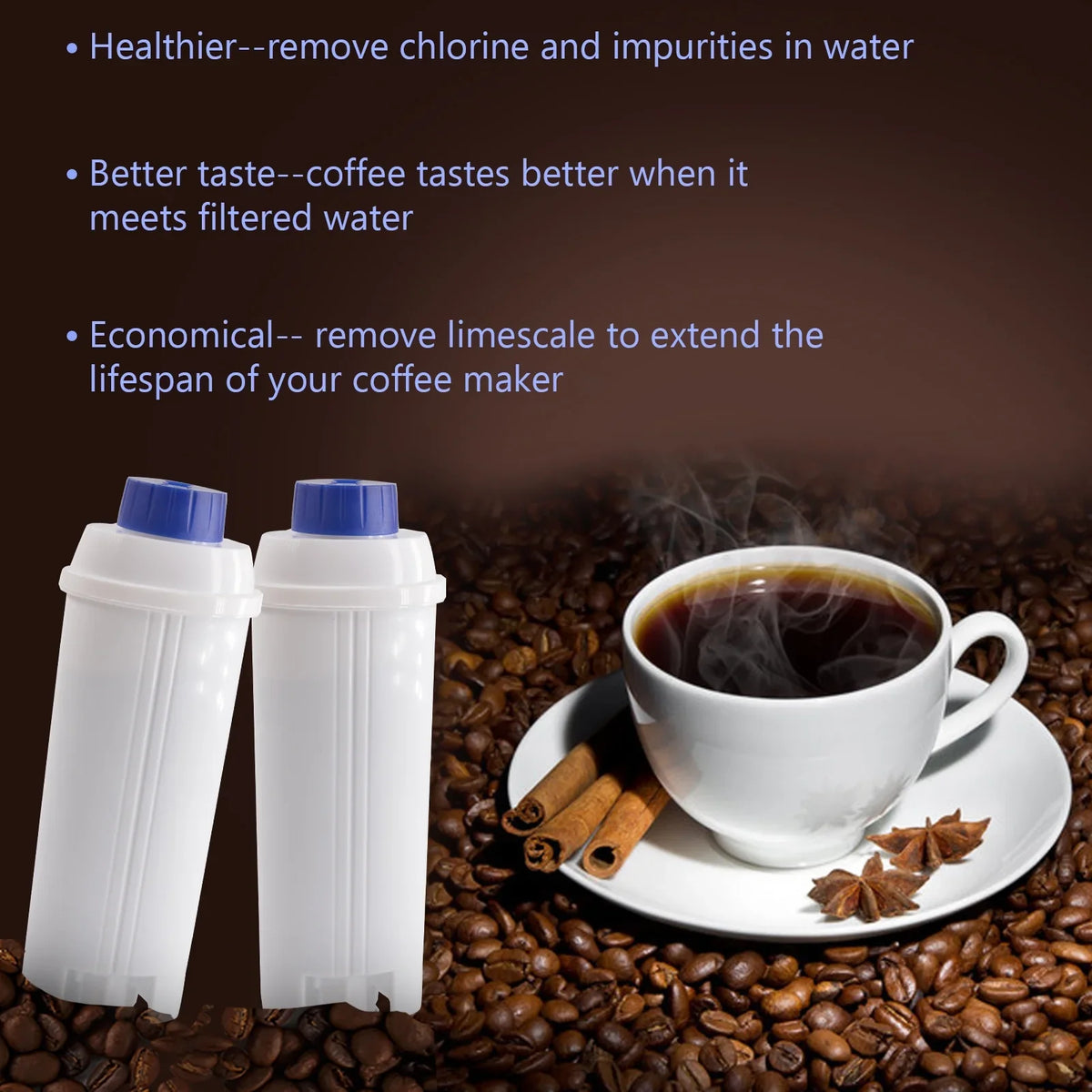 4Pcs Coffee Replacement Filter Cartridge Replacement Filter Coffee Filter Compatible with Delonghi DSL C002 Maker Machine Coffee Machine Accessory Filter for Coffee Maker