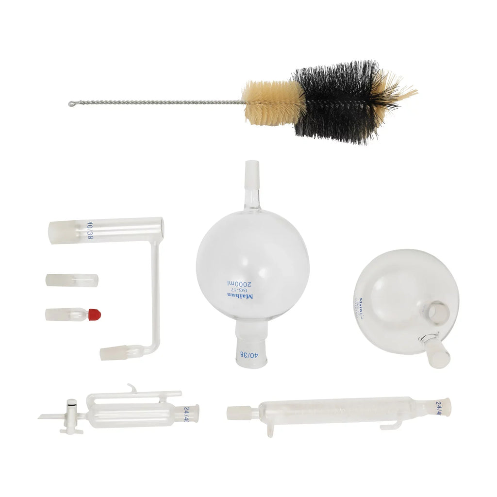 Miumaeov 2000ML Essential Oil DistilLatitudeion Apparatus with Condenser + Hot Stove + Essential Oil Separator Lab Glass DistilLatitudeion Kit Steam Water Distiller Purifier