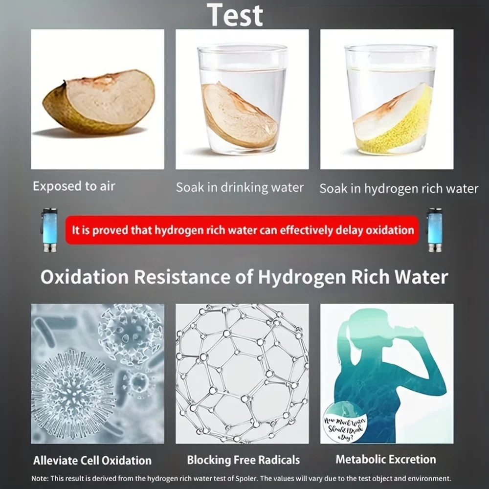 MassLatitudeie Hydrogen-Rich Water Ionizer Bottle for Home, Antioxidant Water Filter Appliance