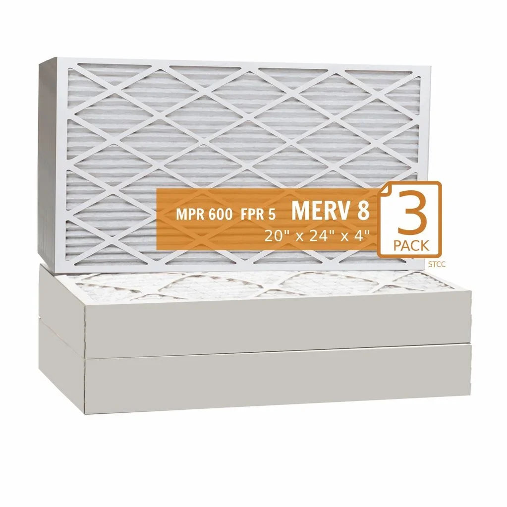 20x24x4 PuroLatitudeor / Air Guard  Pleated Air Filter - MERV 8 (3 Pack)