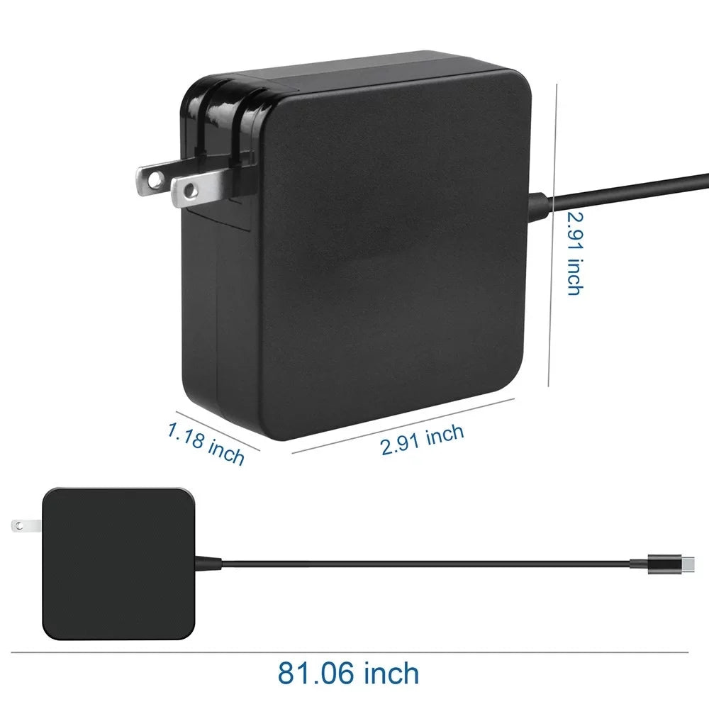 Aprelco USB Type-C 65W AC Adapter Compatible with Lenovo P51s T470 T470s T570 x270 Power Charger