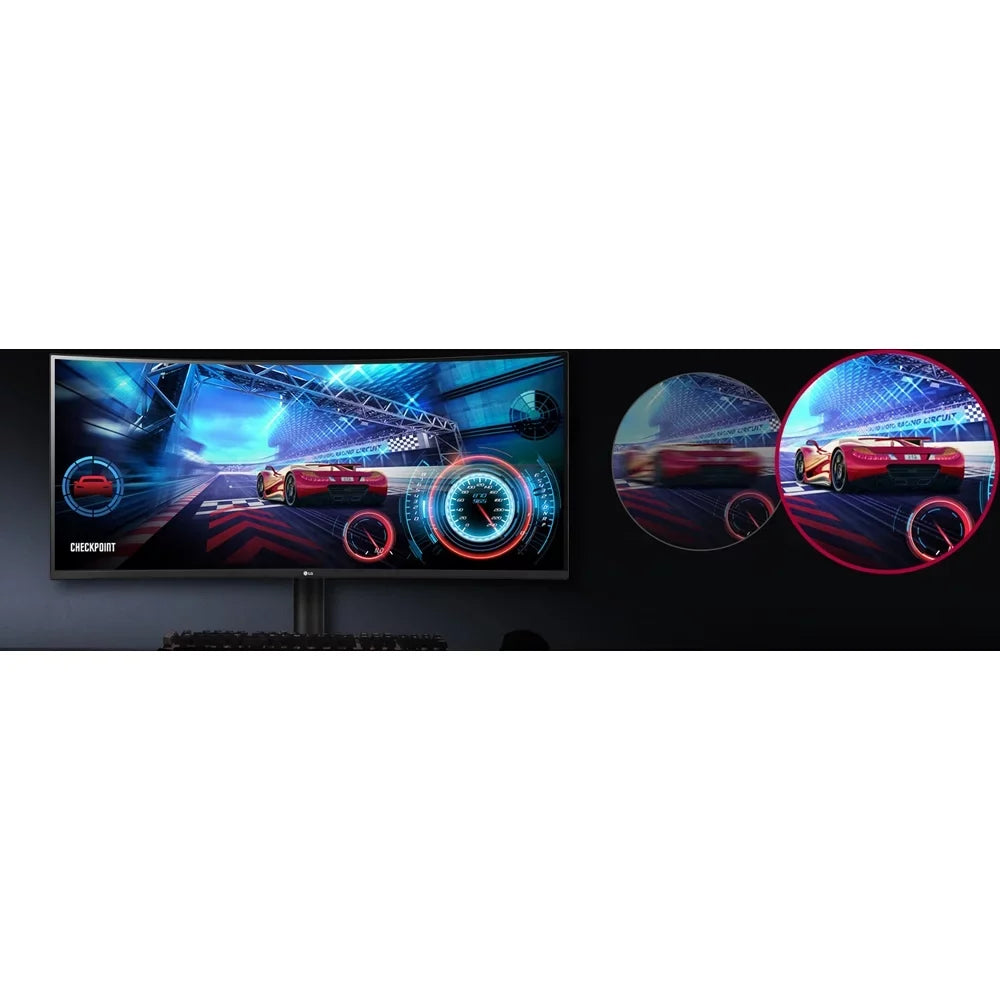 Open Box LG 34WP75C-B 34" Curved UltraWide QHD HDR 10 160Hz USB Type-C Monitor with AMD FreeSync Premium Pro (65W Power Delivery)