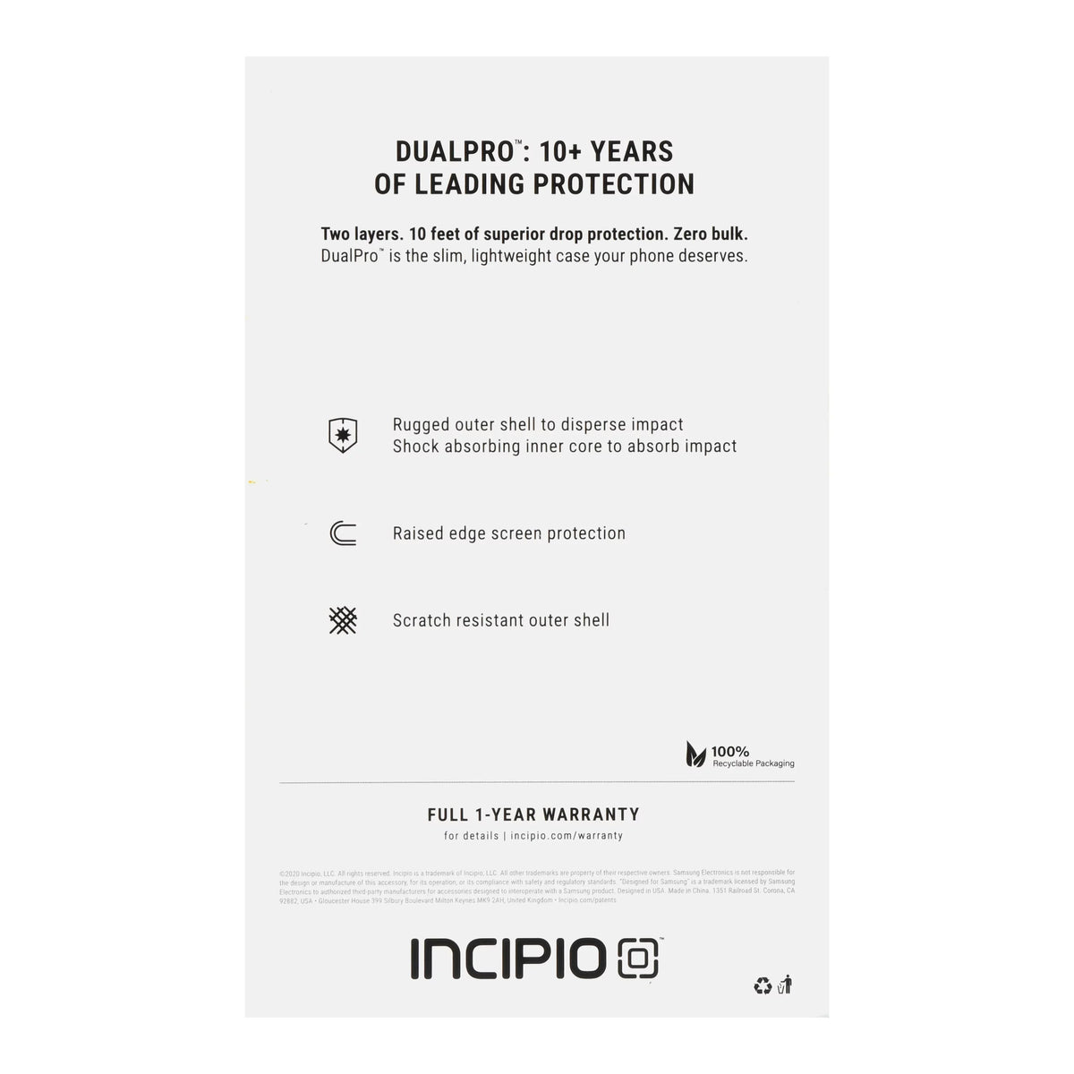 Incipio DualPro Classic Phone Case for Samsung Galaxy A50 - Jet Black