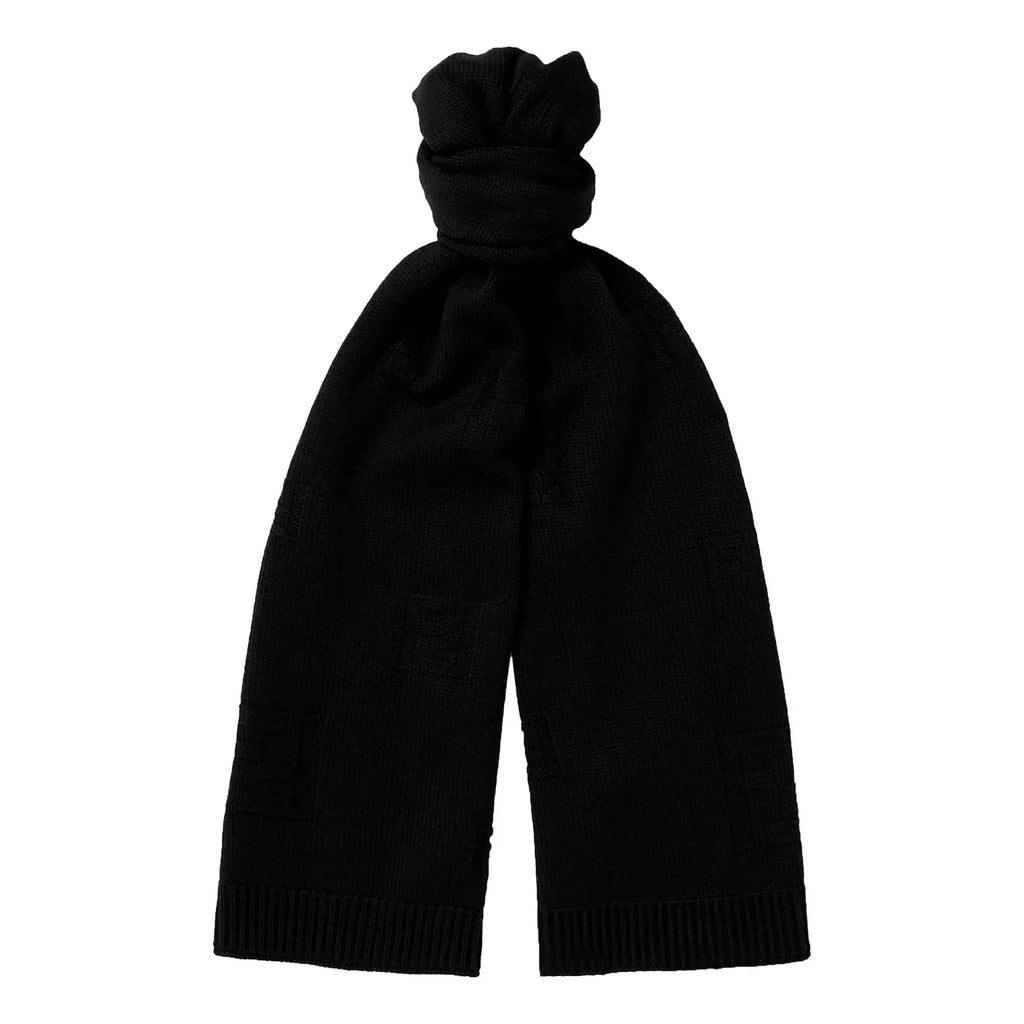 Fendi FF Karl Nero Jacquard Wool Scarf FXS124