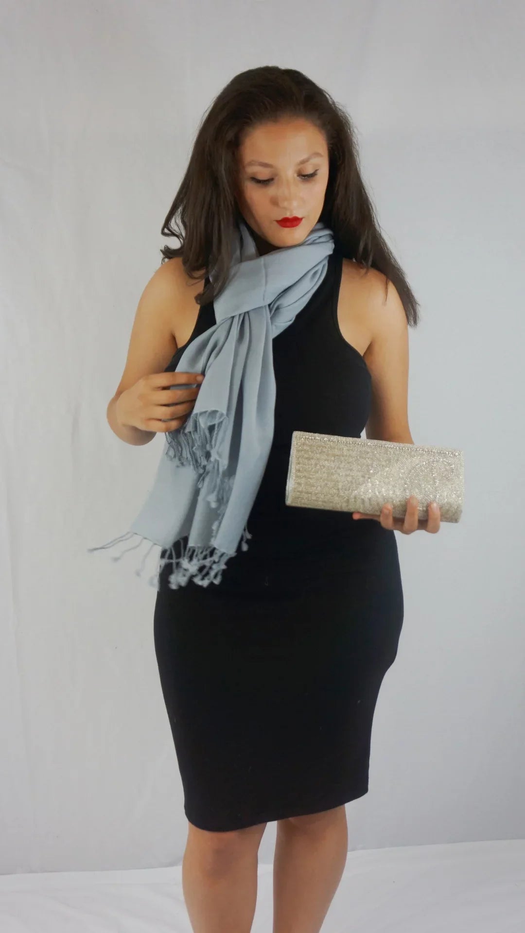 Scarf/Scarves/Shawl/Shawls/Stole/Wrap/Pashmina Scarf/Pashmina Shawl/Cashmere/Cashmere Scarf/Wool/Silk (Silver Grey)
