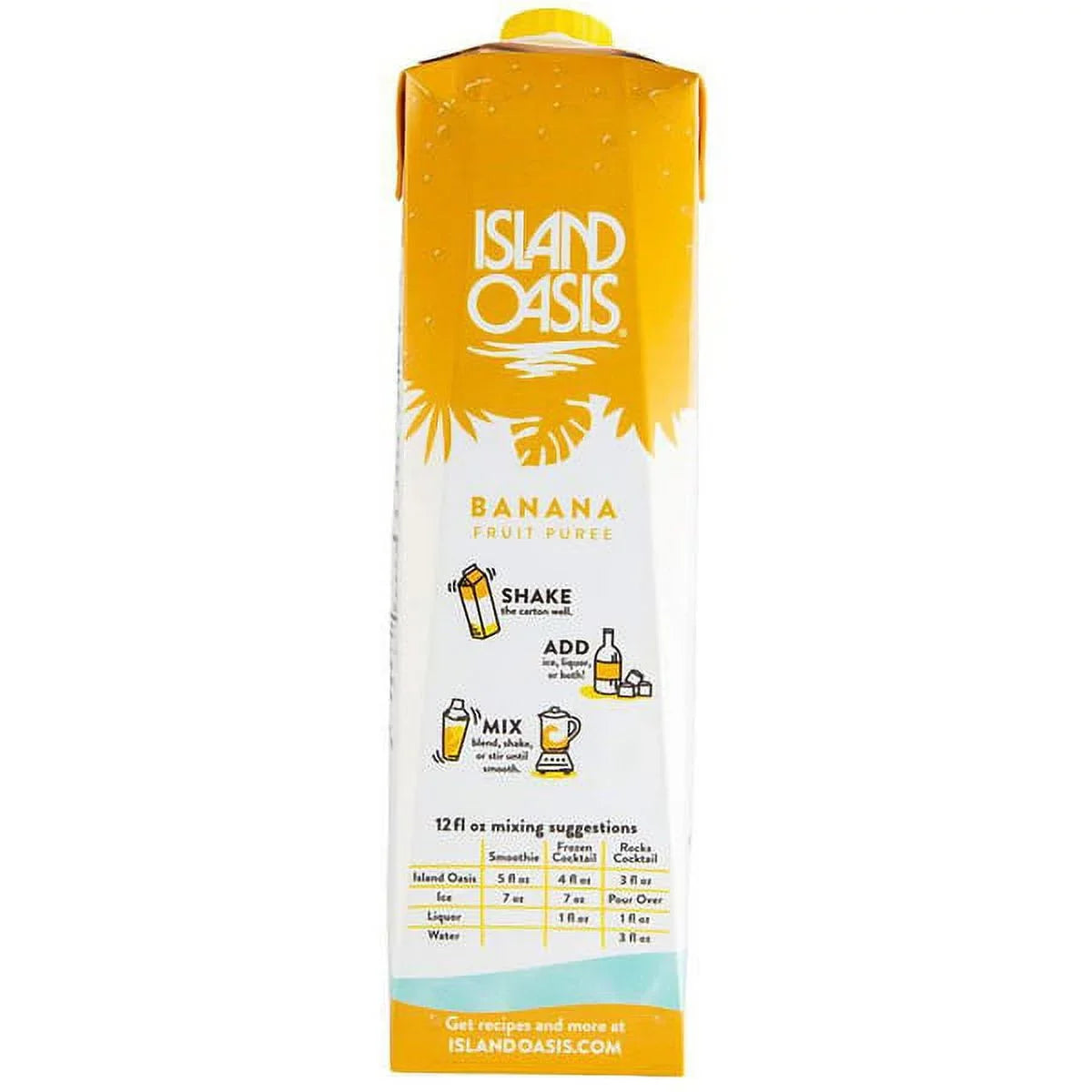 Island Oasis 1 Liter Banana Puree Beverage Mix - Real Banana Flavor