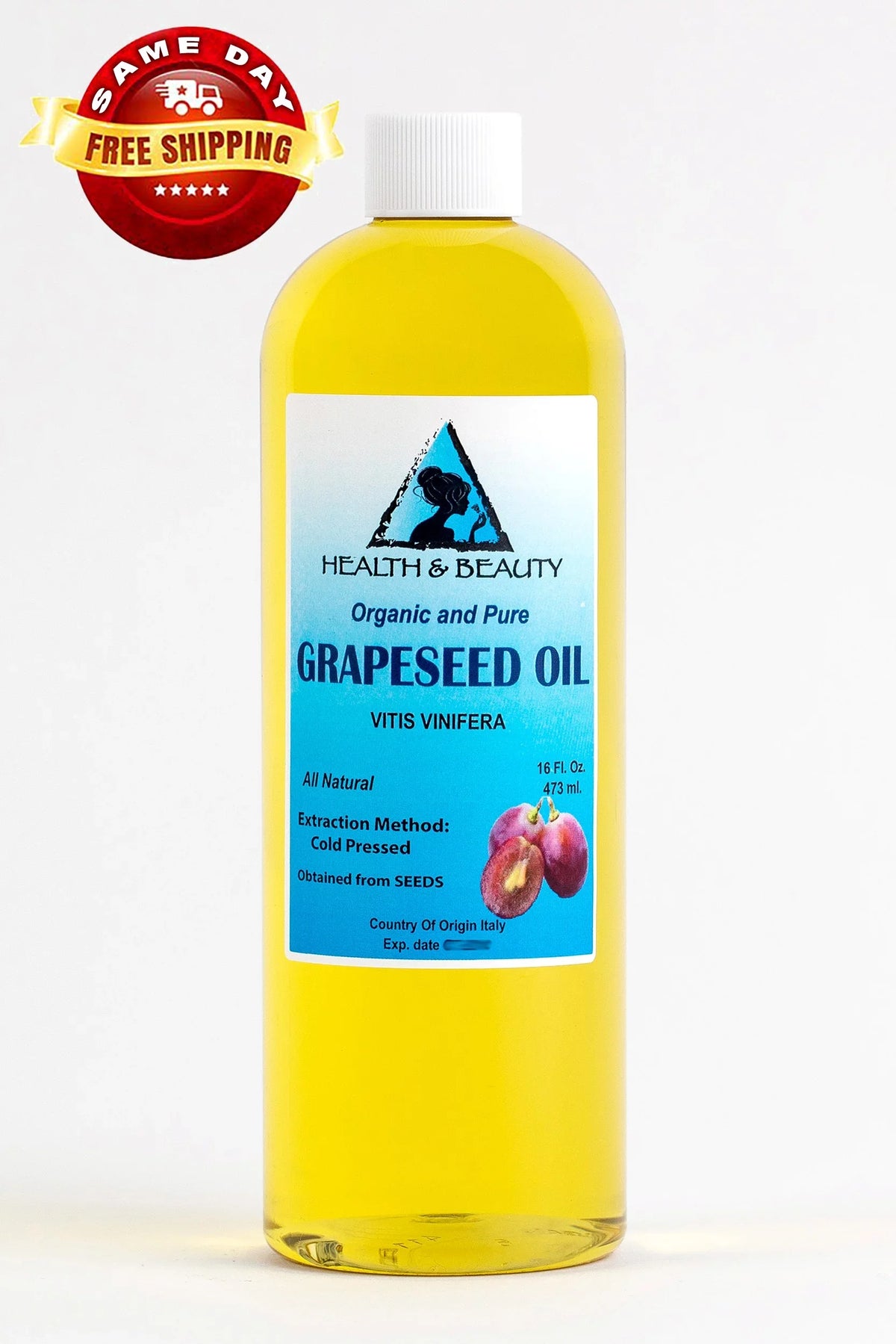 GRAPESEED OIL ORGANIC CARRIER COLD PRESSED 100% PURE 64 OZ