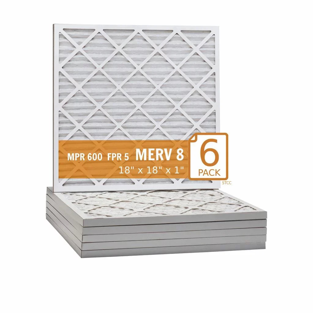 18x18x1 Key Pleat PuroLatitudeor Air Filter - MERV 8 (6 Pack)