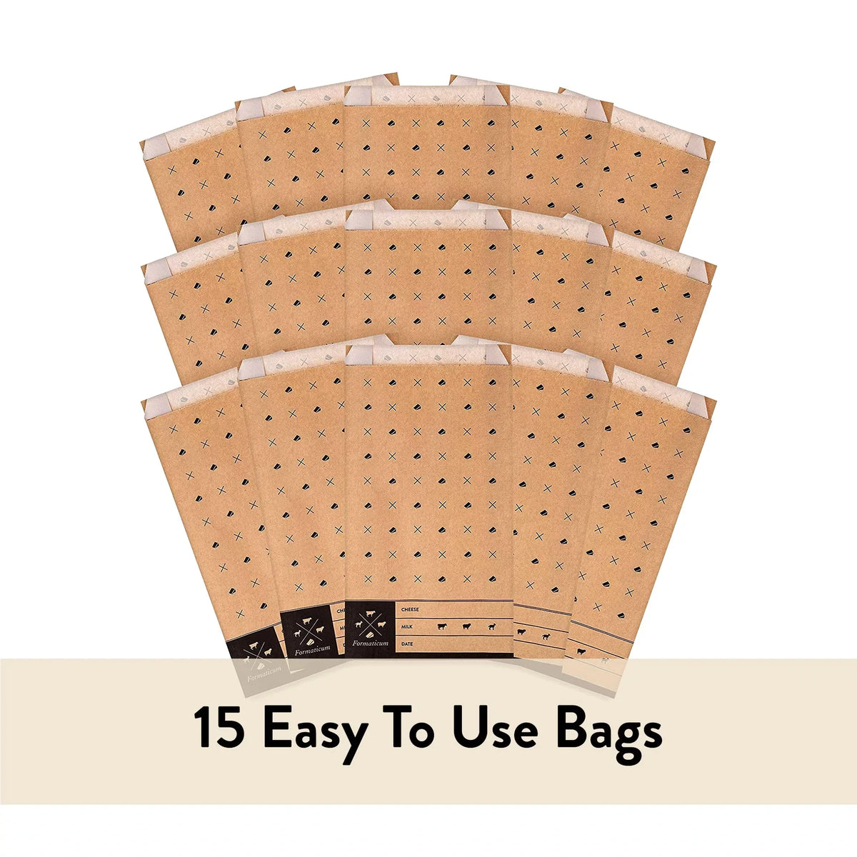 Formaticum Cheese Storage Bags, Keep Charcuterie Fresh, Wax Paper Bags, 75 Count