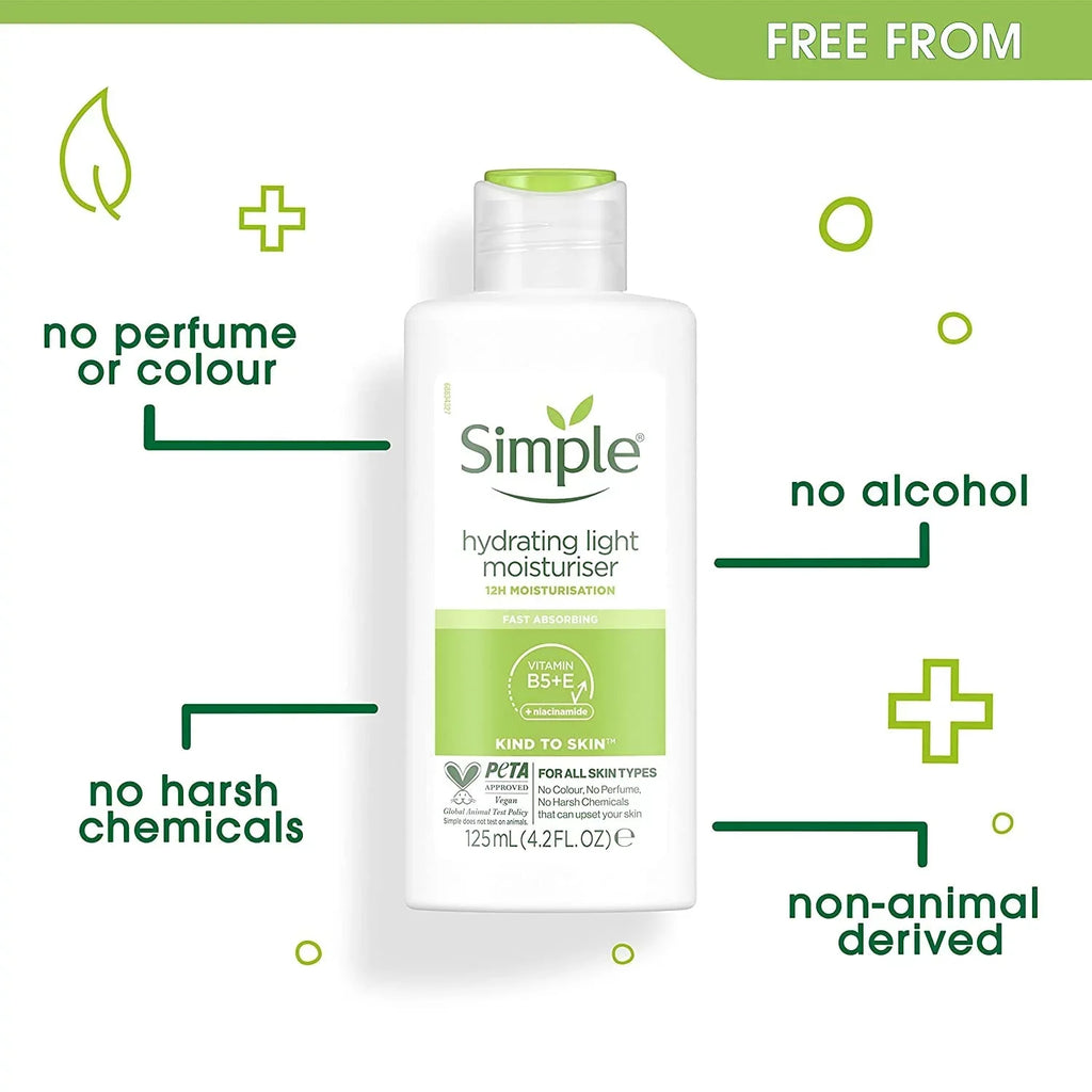 Simple Skin Hydrating Moisturizer, Facial Moisturizer For Sensitive Skin With 12 Hour Moisturization, 4.2 Ounce (Pack Of 3)