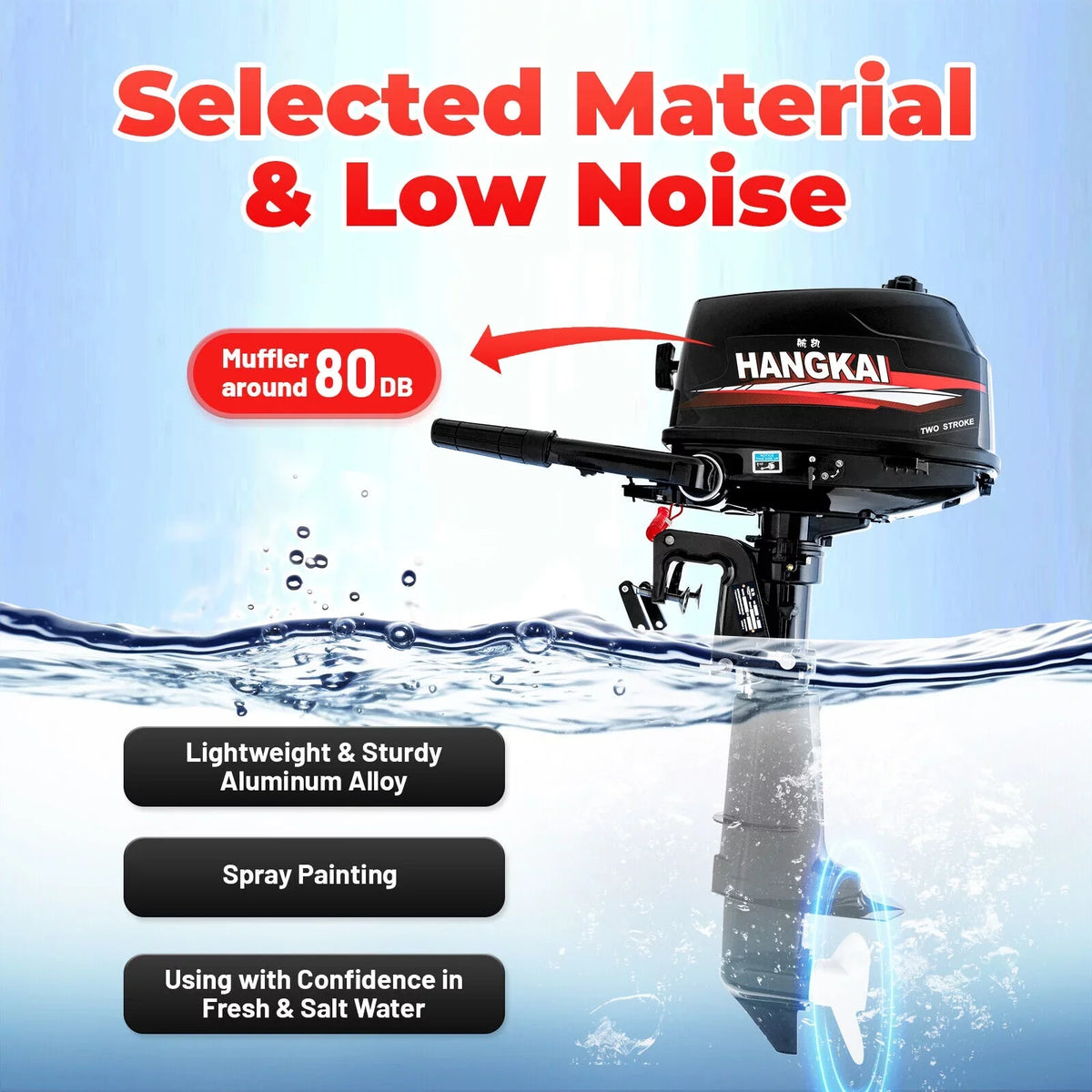 CNCEST Outboard Motor 6 Hp 2-Stroke InfLatitudeable Fishing Boat Motor Engine Water Cooling System