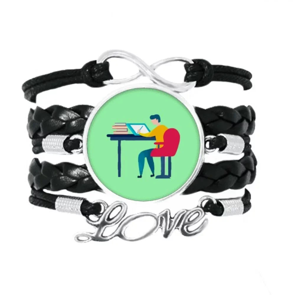 Designer Worked Hard Paint Seriously Bracelet Love Accessory Twisted Leather Knitting Rope Wristband