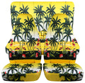 T242-Designcovers Fits 2003-2006 Jeep wrangler LJ Hawaiian Print Seat Covers: Yellow w Palm Tree - Full Setr